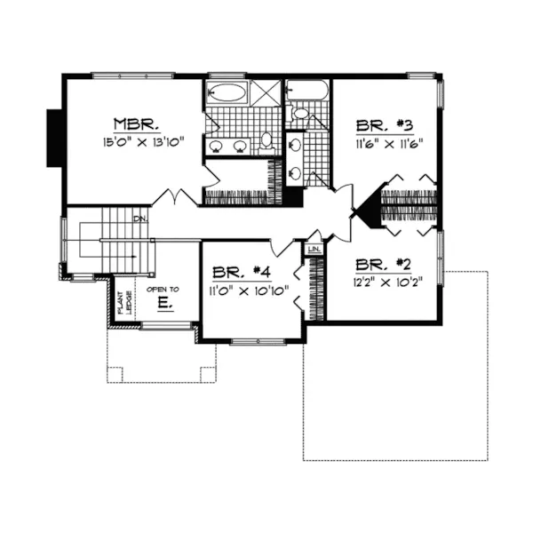 Traditional House Plan Second Floor - Kilmeade Traditional Home 051D-0375 - Search House Plans and More