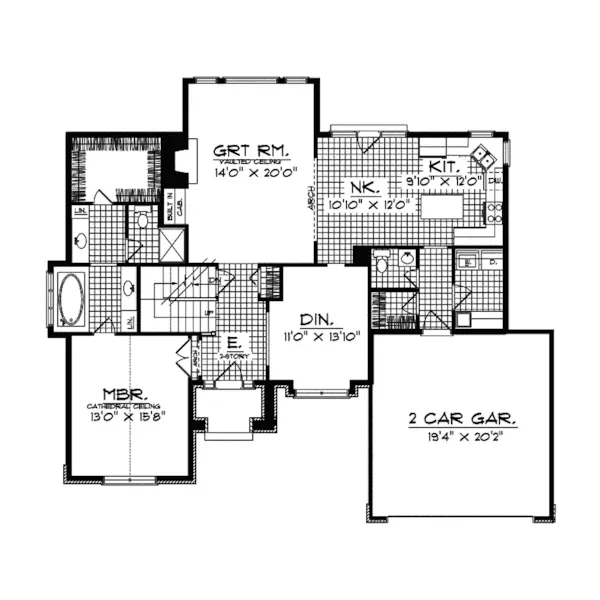 Traditional House Plan First Floor - Dante Pointe Two-Story Home 051D-0377 - Search House Plans and More