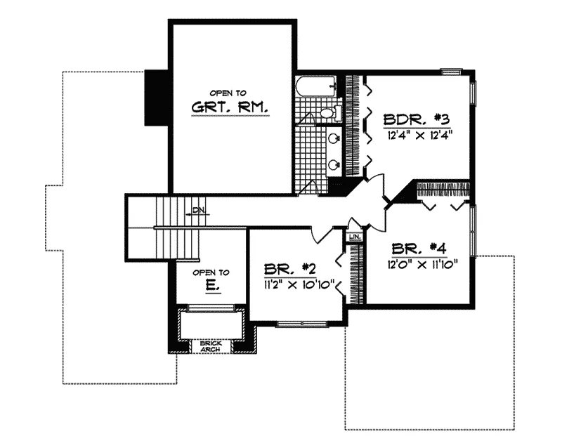 Prairie House Plan Second Floor - Dante Pointe Two-Story Home 051D-0377 - Search House Plans and More