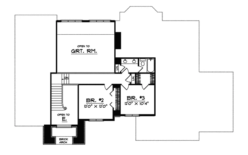 Traditional House Plan Second Floor - Dewald Prairie Style Home 051D-0378 - Search House Plans and More