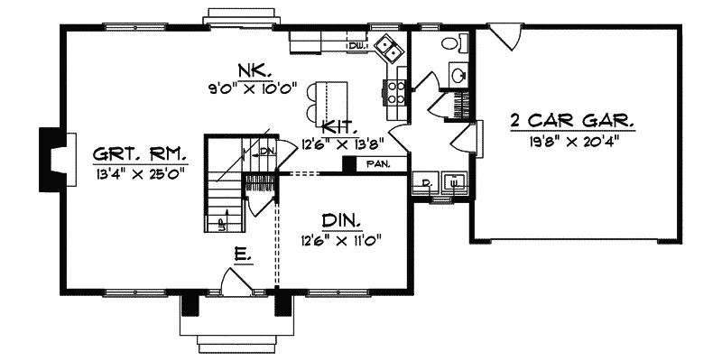 Georgian House Plan First Floor - Wapella Colonial Home 051D-0379 - Shop House Plans and More