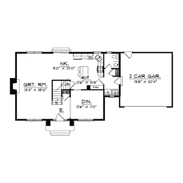 Traditional House Plan First Floor - Wapella Colonial Home 051D-0379 - Shop House Plans and More