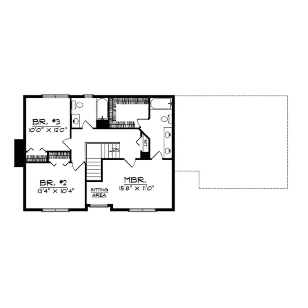 Traditional House Plan Second Floor - Wapella Colonial Home 051D-0379 - Shop House Plans and More