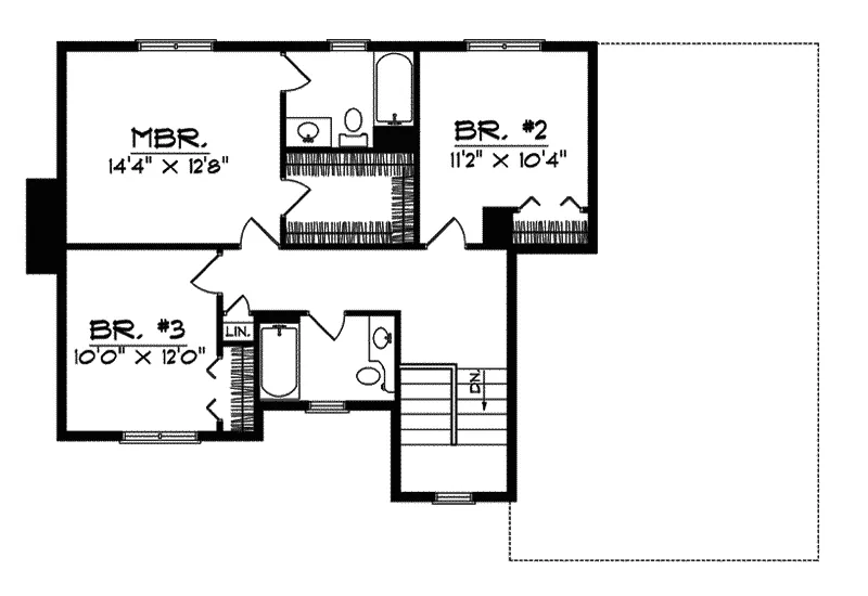 Traditional House Plan Second Floor - High Ridge Traditional Home 051D-0380 - Search House Plans and More