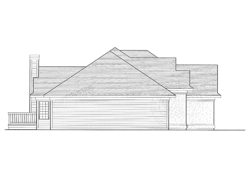 Traditional House Plan Left Elevation - Sanibel Cove Sunbelt Ranch Home 051D-0381 - Shop House Plans and More