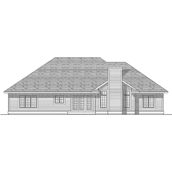 Sunbelt House Plan Rear Elevation - Sanibel Cove Sunbelt Ranch Home 051D-0381 - Shop House Plans and More