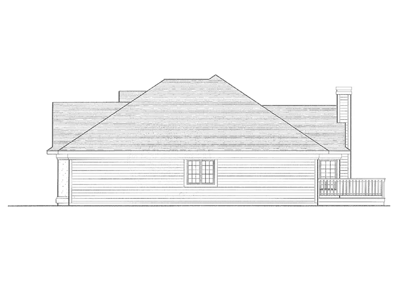 Traditional House Plan Right Elevation - Sanibel Cove Sunbelt Ranch Home 051D-0381 - Shop House Plans and More