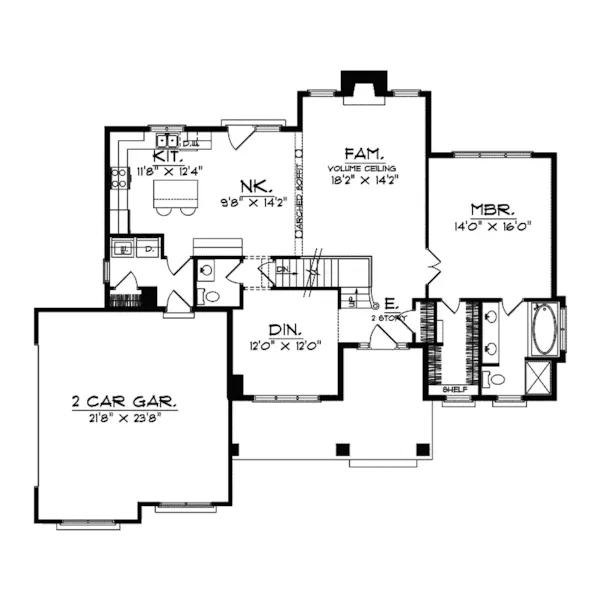 Southern House Plan First Floor - Cornwell Farm Country Home 051D-0387 - Search House Plans and More