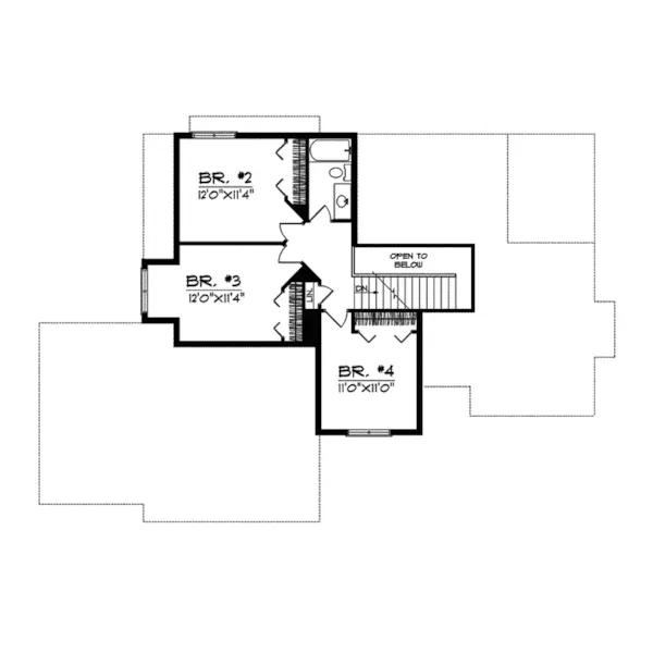 Country House Plan Second Floor - Merville Traditional Home 051D-0388 - Shop House Plans and More