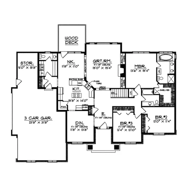 Traditional House Plan First Floor - Buffington Creek Craftsman Home 051D-0389 - Search House Plans and More