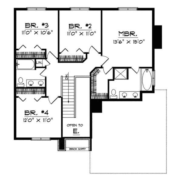 Traditional House Plan Second Floor - Fleishmann Traditional Home 051D-0392 - Search House Plans and More