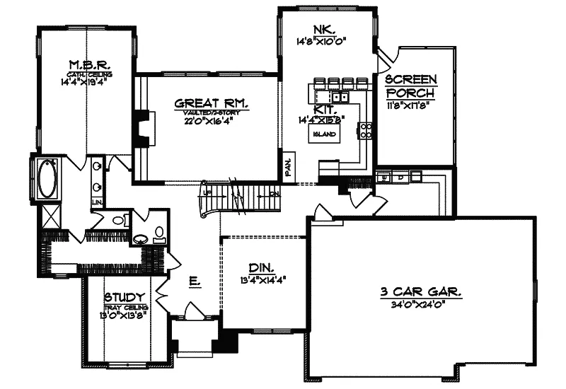 Tudor House Plan First Floor - Birkenhead Luxury Home 051D-0398 - Search House Plans and More