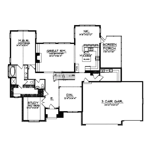 Luxury House Plan First Floor - Birkenhead Luxury Home 051D-0398 - Search House Plans and More