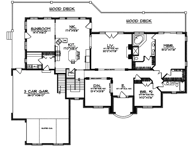 Ranch House Plan First Floor - Hutchins Creek Ranch Home 051D-0401 - Search House Plans and More