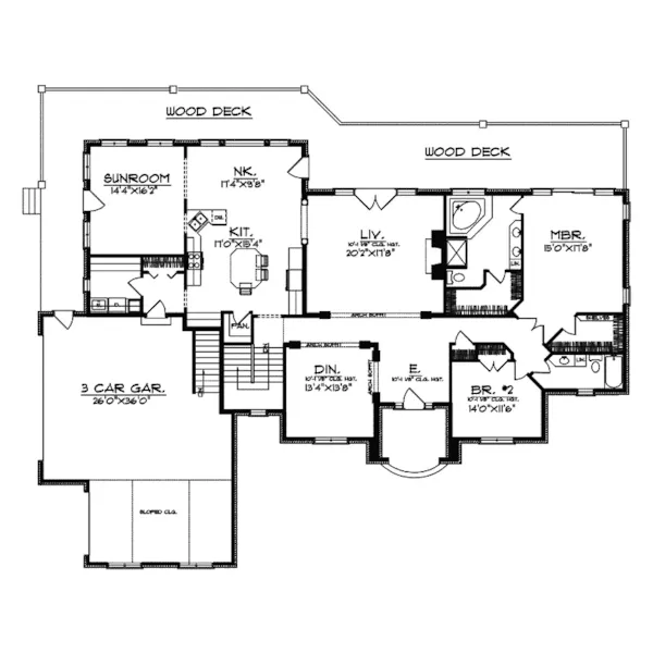 Ranch House Plan First Floor - Hutchins Creek Ranch Home 051D-0401 - Search House Plans and More