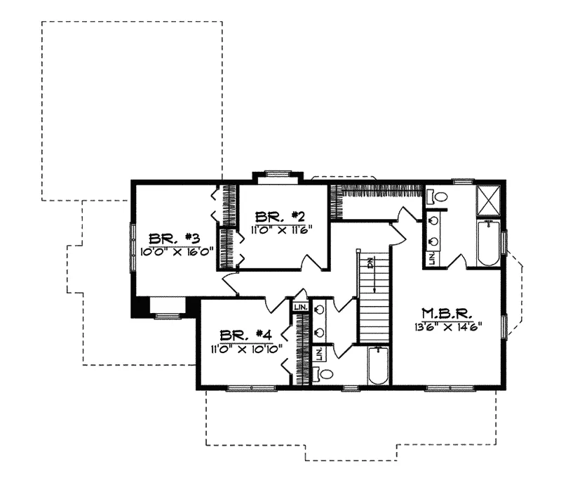 Southern House Plan Second Floor - Arbor Hill Country Home 051D-0402 - Search House Plans and More