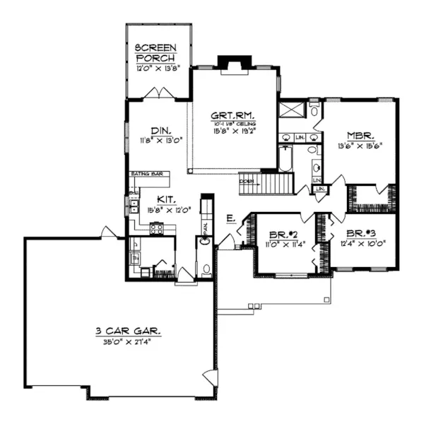 Traditional House Plan First Floor - Silent Brook Neoclassical Home 051D-0406 - Shop House Plans and More