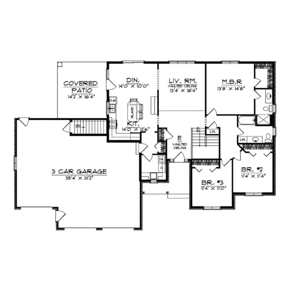 Neoclassical House Plan First Floor - Walorth Ranch Home 051D-0408 - Shop House Plans and More