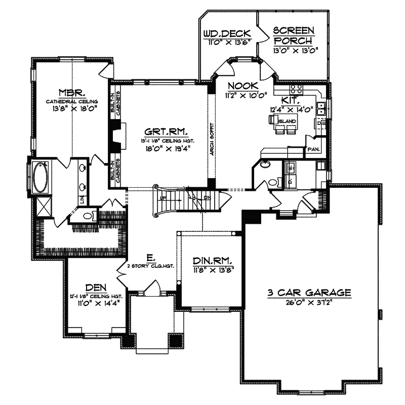European House Plan First Floor - Glen Forest Luxury Home 051D-0412 - Search House Plans and More