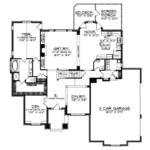 Luxury House Plan First Floor - Glen Forest Luxury Home 051D-0412 - Search House Plans and More