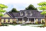 Cape Cod Inspired Ranch With Triple Dormers And Bold Columns