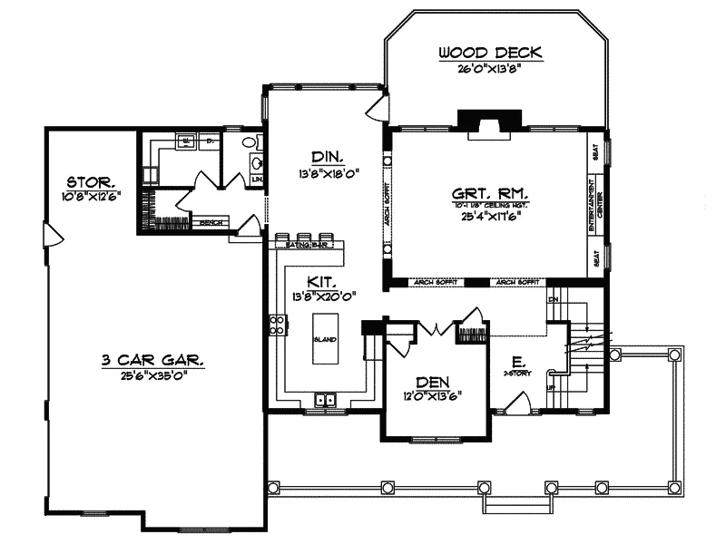 Traditional House Plan First Floor - Memphis Southern Home 051D-0419 - Shop House Plans and More
