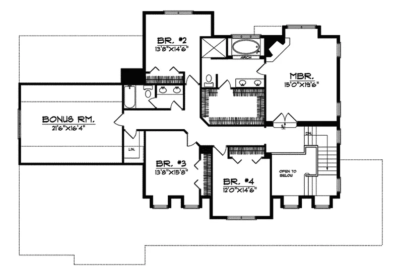 Country House Plan Second Floor - Memphis Southern Home 051D-0419 - Shop House Plans and More