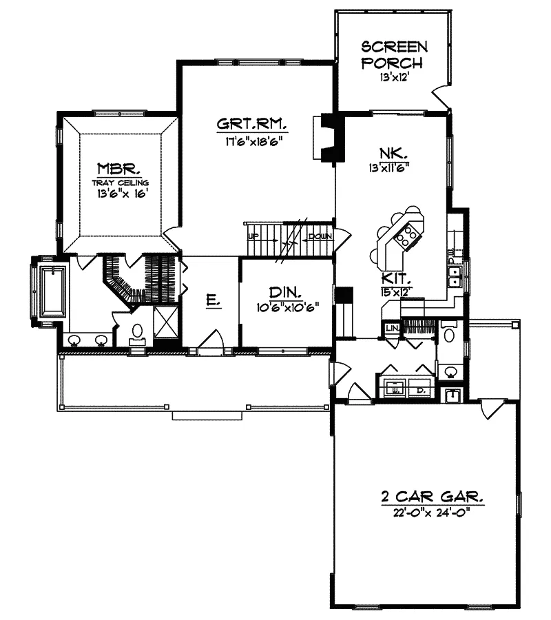 Country House Plan First Floor - Meadowvalley Southern Home 051D-0420 - Shop House Plans and More