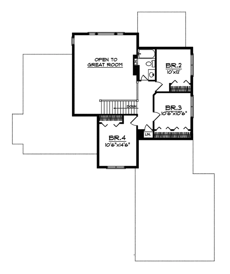 Traditional House Plan Second Floor - Meadowvalley Southern Home 051D-0420 - Shop House Plans and More