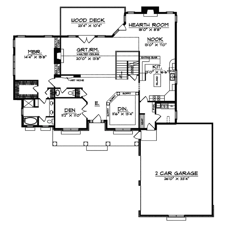Greek Revival House Plan First Floor - Haledon Cape Cod Home 051D-0421 - Search House Plans and More