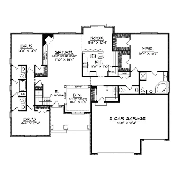 Traditional House Plan First Floor - Dorsett Place Traditional Home 051D-0422 - Search House Plans and More