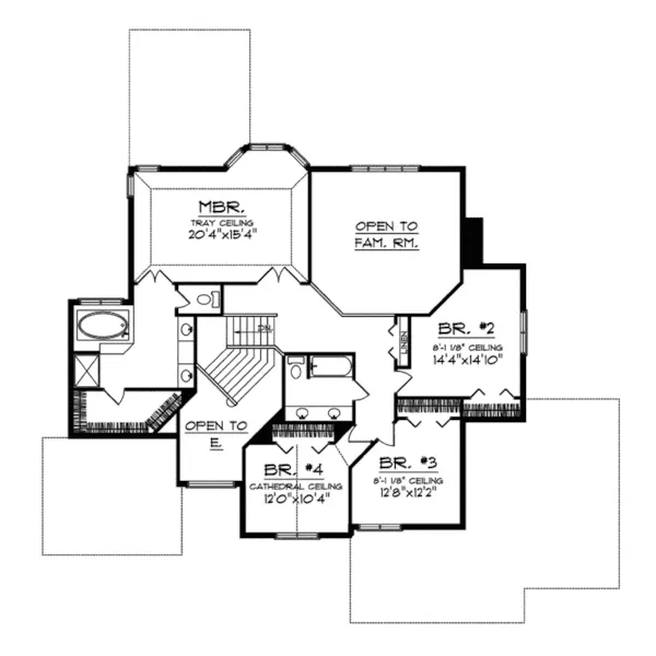 Neoclassical House Plan Second Floor - 051D-0425 - Shop House Plans and More