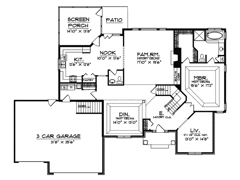 Traditional House Plan First Floor - Hartwig Traditional Home 051D-0426 - Search House Plans and More