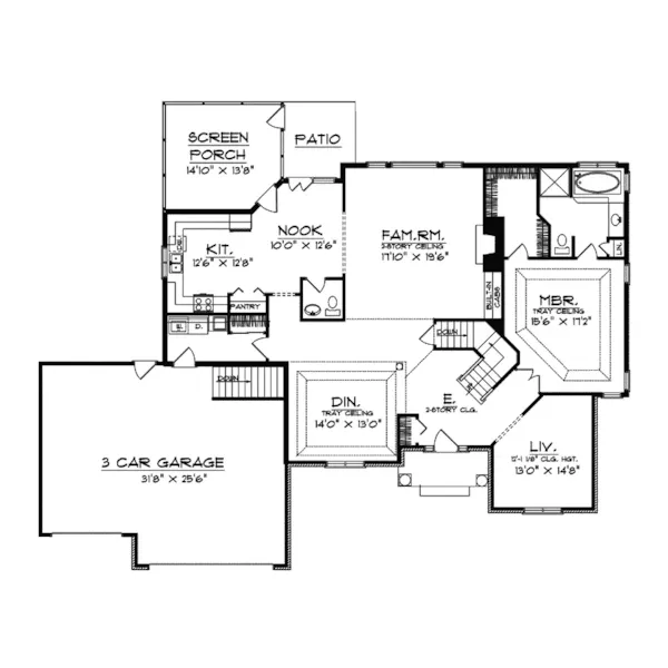 Country House Plan First Floor - Hartwig Traditional Home 051D-0426 - Search House Plans and More