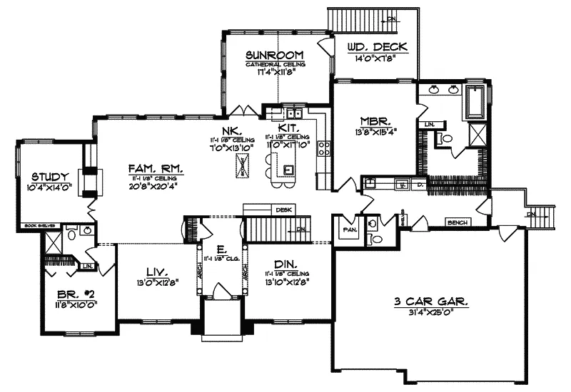 Traditional House Plan First Floor - Kirkwood Cove Sunbelt Home 051D-0435 - Search House Plans and More