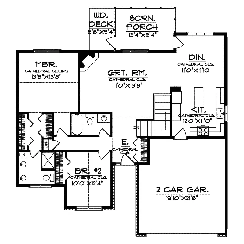Traditional House Plan First Floor - Reginald Traditional Ranch Home 051D-0437 - Shop House Plans and More