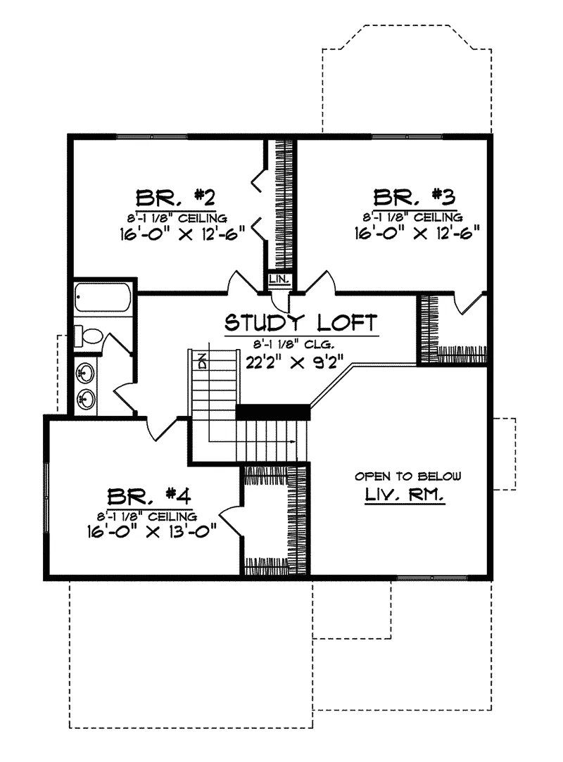 Farmhouse Plan Second Floor - Clover Farm Country Home 051D-0442 - Search House Plans and More