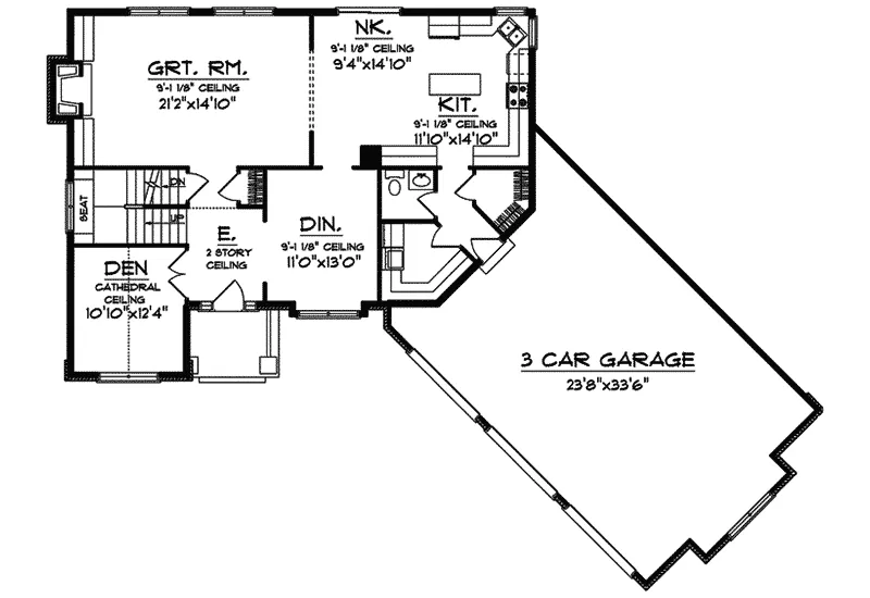 Traditional House Plan First Floor - Sahalee Traditional Home 051D-0449 - Shop House Plans and More