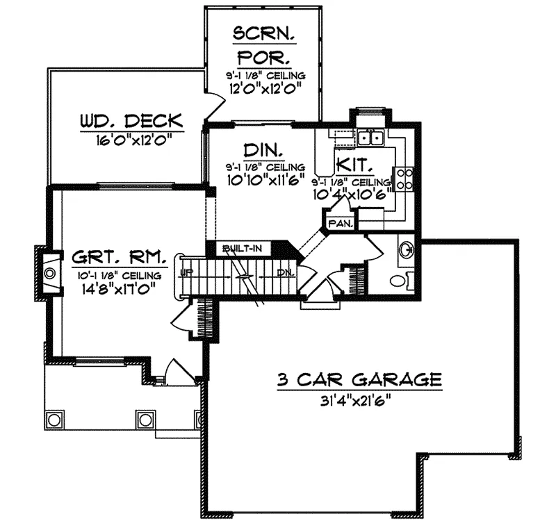 Traditional House Plan First Floor - Felicia Falls Craftsman Home 051D-0453 - Search House Plans and More