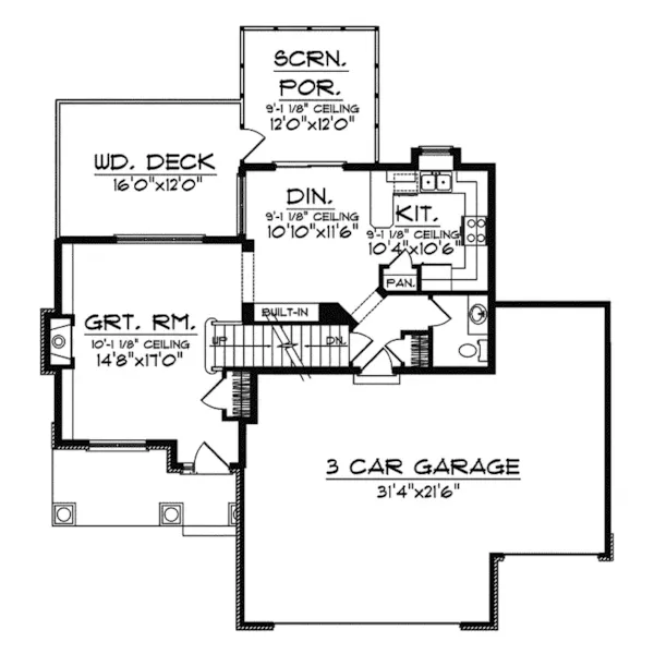 Traditional House Plan First Floor - Felicia Falls Craftsman Home 051D-0453 - Search House Plans and More