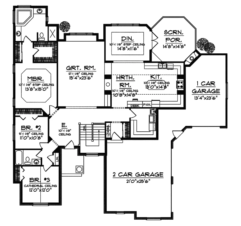 Country House Plan First Floor - Ramblewood European Home 051D-0464 - Shop House Plans and More