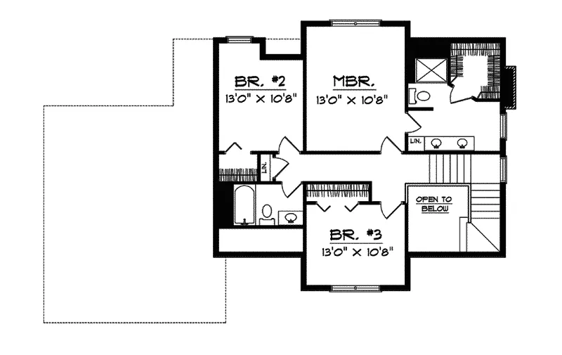 Farmhouse Plan Second Floor - Manassas Mill Craftsman Home 051D-0469 - Shop House Plans and More