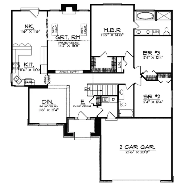 European House Plan First Floor - Addie Modern Ranch Home 051D-0471 - Search House Plans and More