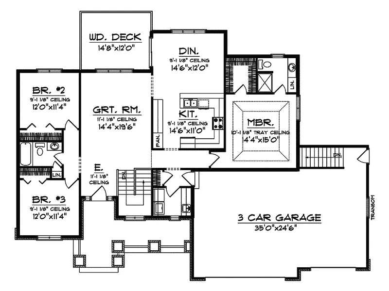 Country House Plan First Floor - Viscount Place Craftsman Home 051D-0472 - Shop House Plans and More