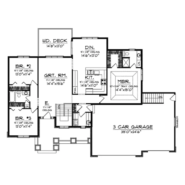 Country House Plan First Floor - Viscount Place Craftsman Home 051D-0472 - Shop House Plans and More