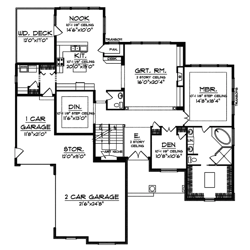 Country House Plan First Floor - Mathias Manor European Home 051D-0478 - Shop House Plans and More
