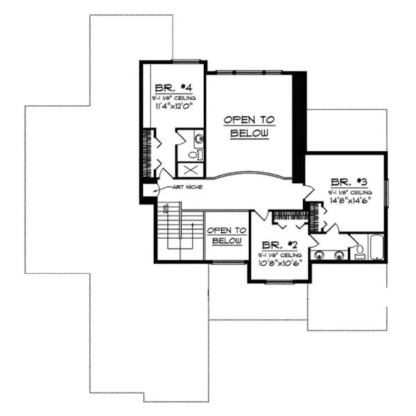 Arts & Crafts House Plan Second Floor - Mathias Manor European Home 051D-0478 - Shop House Plans and More