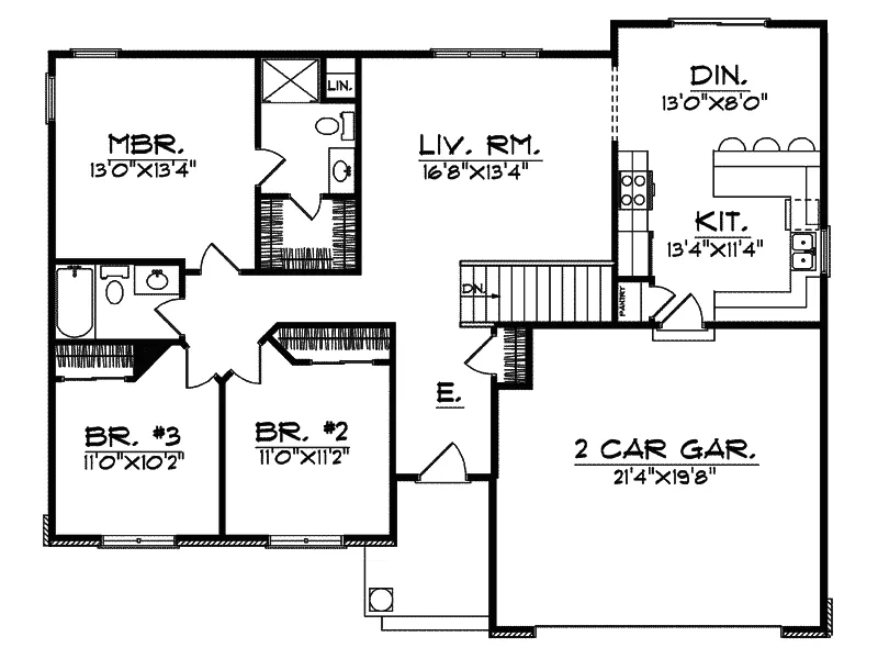 Country House Plan First Floor - Hawks Point Narrow Lot Home 051D-0487 - Search House Plans and More