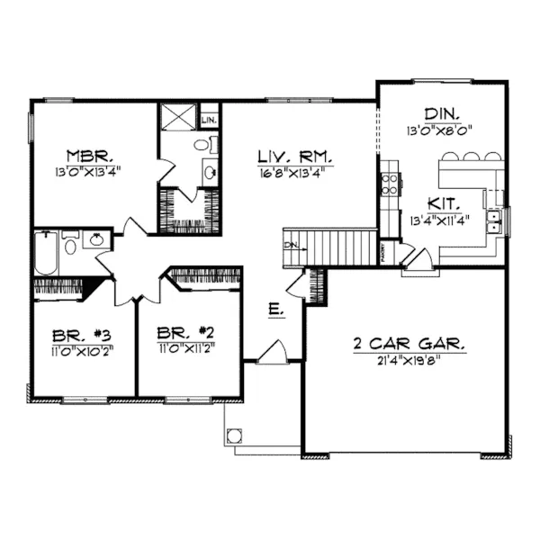 Country House Plan First Floor - Hawks Point Narrow Lot Home 051D-0487 - Search House Plans and More