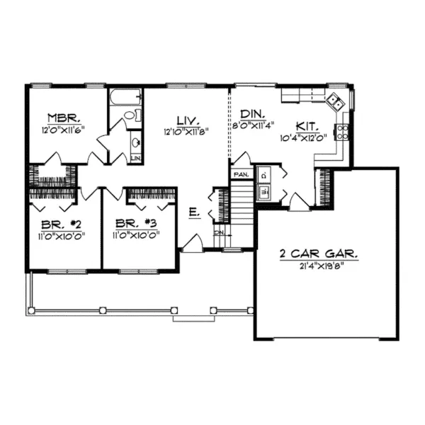 Farmhouse Plan First Floor - Evans Bluff Farmhouse Home 051D-0488 - Search House Plans and More